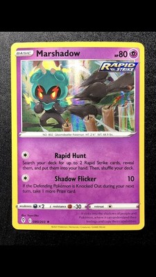 Marshadow 080/203 NM Holo Rare Evolving Skies Stamped Rapid Strike Pokémon Card
