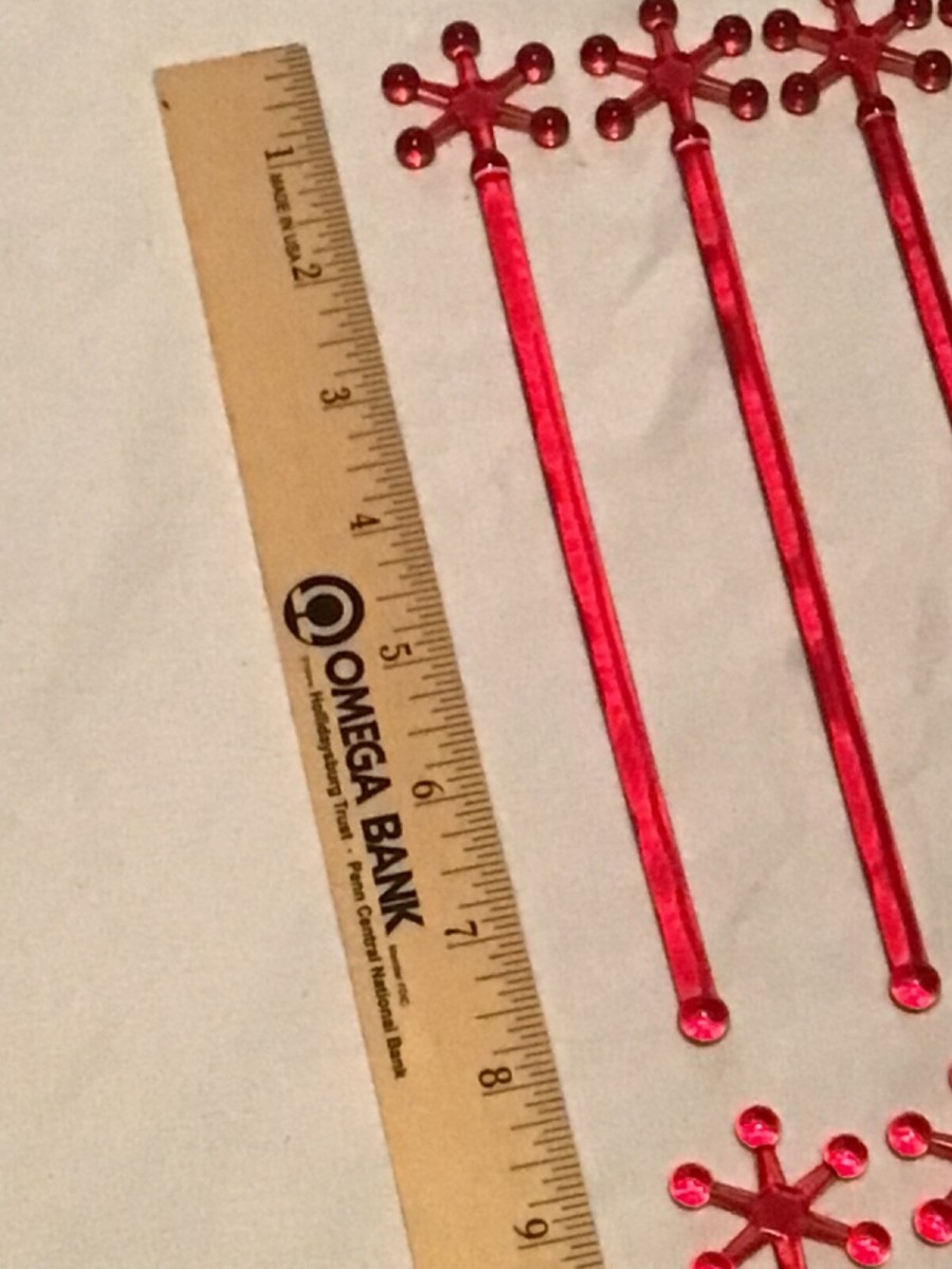 Crate & Barrel Swizzle Sticks~Snowflakes~16~Red~Drinkware
