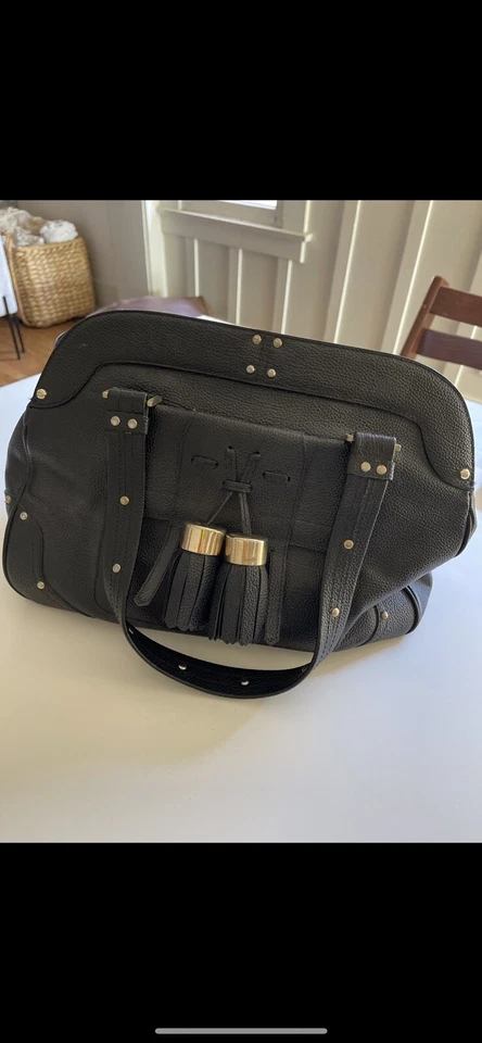 Bolso de hombro Luella de cuero granulado negro Foto 2 de 4