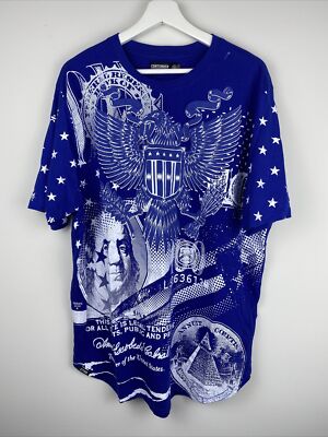 Contender Men's 2 XL Blue Treasure Of The United States T-Shirt Short Sleeve