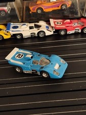 Aurora AFX Slot Lemans Race Car Blue White Ferrari 512 M 2 HO Slot Car Running