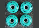4) 52mm Neon-Blue Light-Blue Skateboarding Wheels Nice