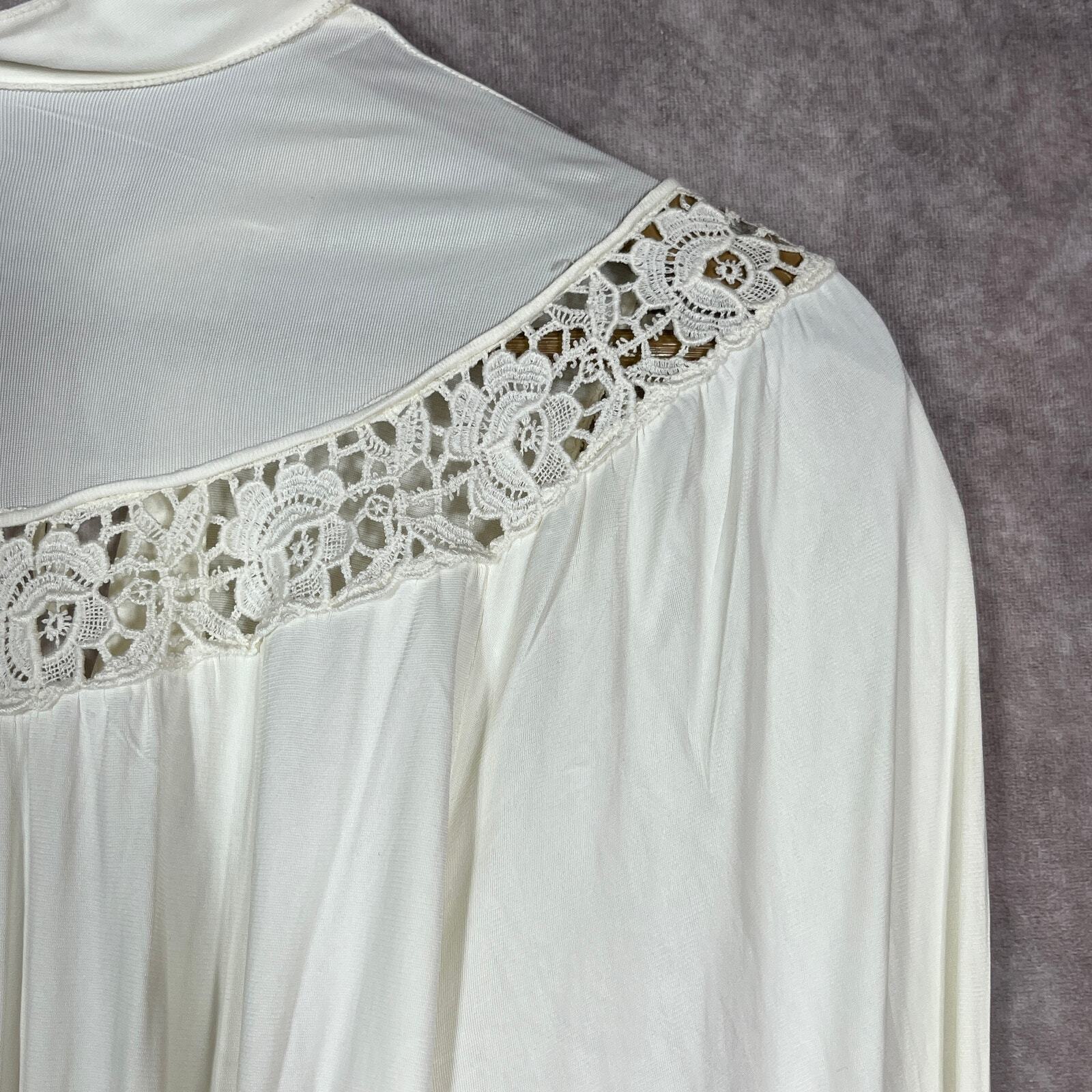 Vintage Carters Robe Set Women 32 White 2-Piece Set Robe Nightgown Set Sleepwear