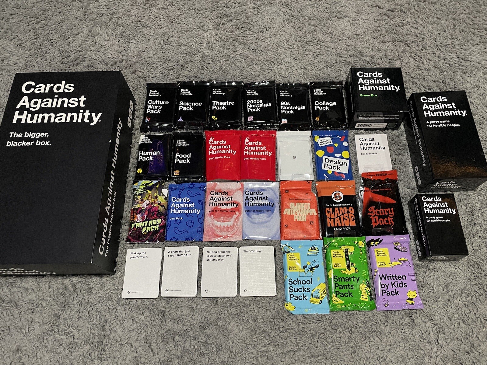Cards Against Humanity Lot Bigger Blacker Box Lots Of Extra Expansion