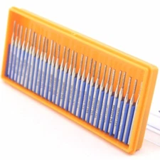 30Pcs CYLINDER 1.5 mm Diamond Grinding Head Cylindrical Rotary Burrs Coated