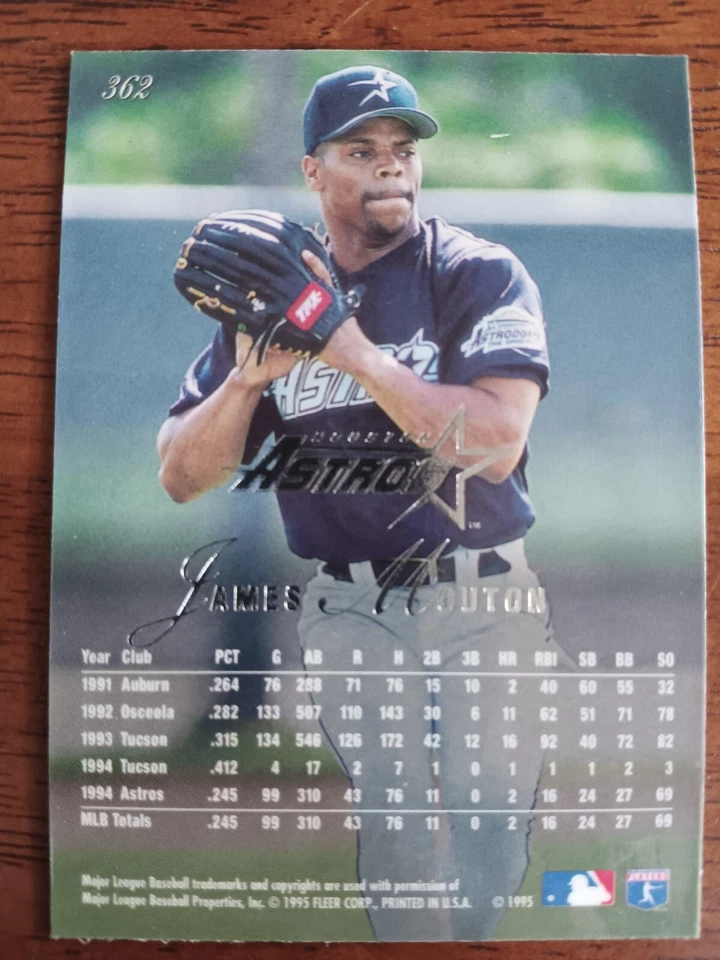 JAMES MOUTON ASTROS 1995 FLAIR BY FLEER BASEBALL CARD #362 - Image 2 of 2