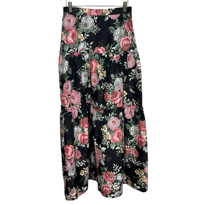 スカート 70s black flower printed long skirt s-l400.jpg