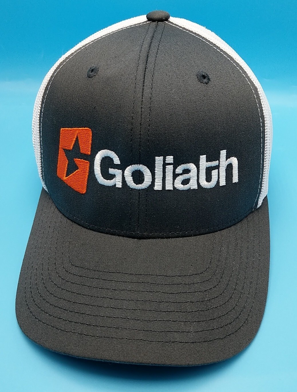 GOLIATH hat gray adjustable snapback cap mesh back - image 7