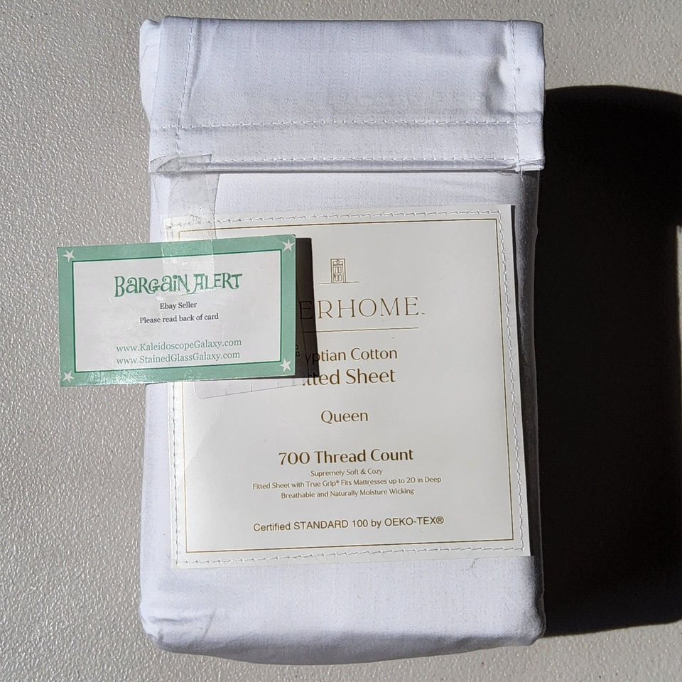 3pc Everhome Egyptian Cotton 700 TC Queen Fitted Sheet & Pillowcases