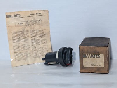 Watts Fluidair F602-034WJ M5 Pneumatic Filter, 250psi, 150º F Max Temp, 1/2''