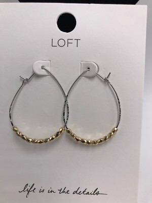 $24 .50 Loft teardrop two tone   drop earrings S20
