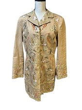 Gorgeous Coldwater Creek embroidered Paisley Floral Longline Jacket Career