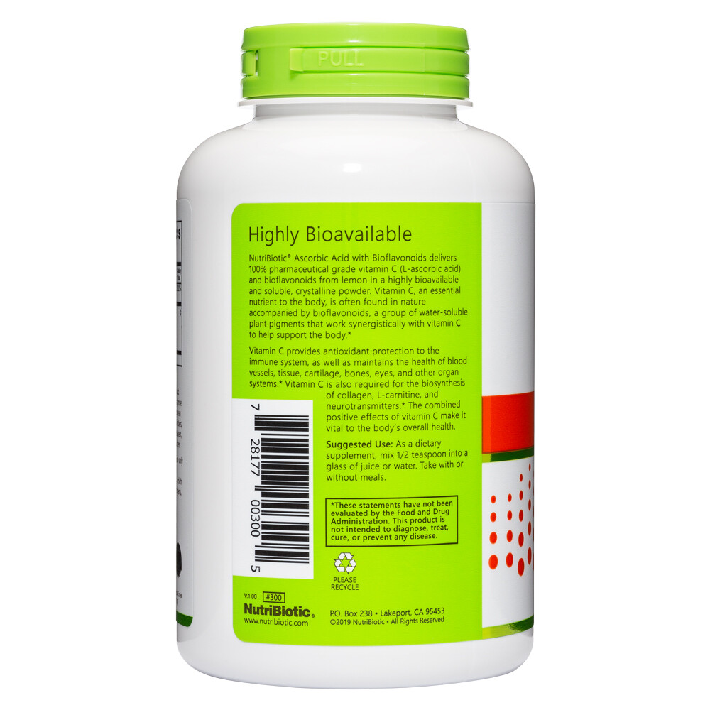 NutriBiotic Ascorbic Acid with Bioflavonoids 100pharmaceutical grade