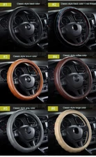 Luxury Genuine Cowhide Leather Auto Car Steering Wheel Cover 36/38/40cm