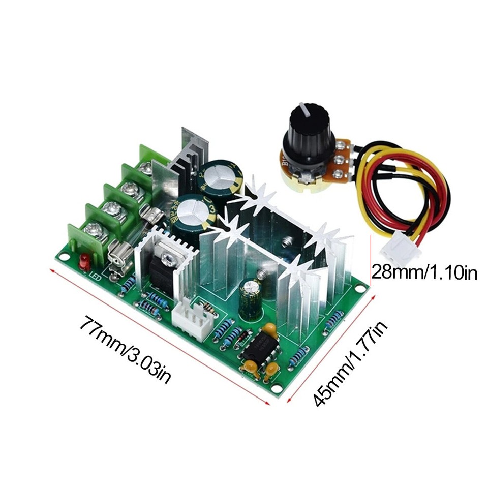 ♥ 12V 24V 36V 48V DC Motor Speed Controller Adjustable Current Voltage