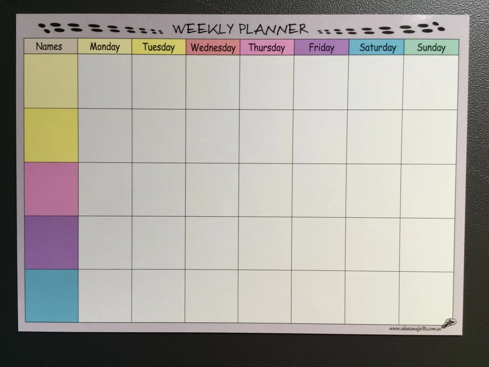 A4 Weekly Planner Daily Family Meal Office Schedule Whiteboard Fridge Magnet Pen - Image 2 of 4