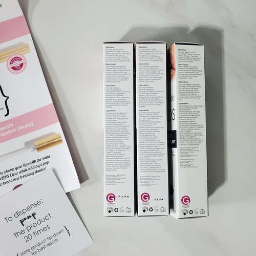 Grande Lips Hydrating Lip Plumper and Lipstick Clear Rose Rhubarb Lot of 3 - Picture 8 of 8