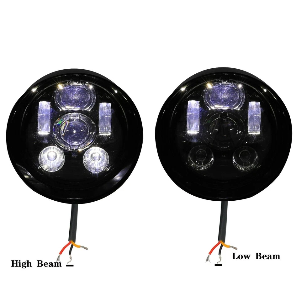 Faro bala LED negro 6" para Harley Davidson Sportster XL 883 1200 Softail Foto 4 de 4