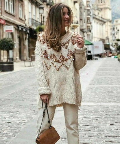 Zara Oversize Wool Mohair Sequin 