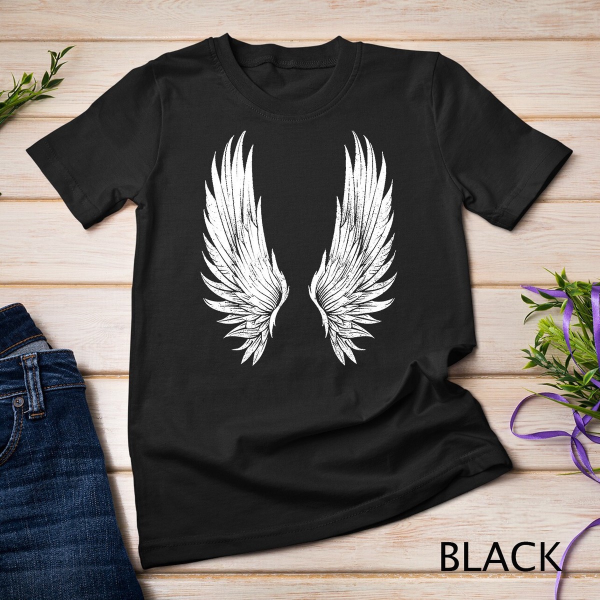 Wings on the Back Side Angel Wings Back Print Unisex T-shirt