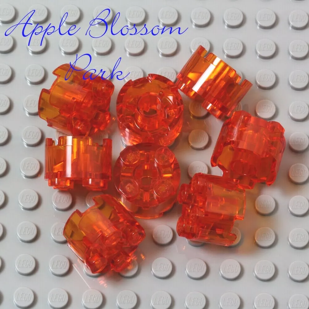 NEW Lego Lot 8 Translucent Orange ROUND 2x2 BRICKS Trans Orange