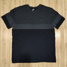 Nike Striped Black and Gray T-Shirt Size Medium