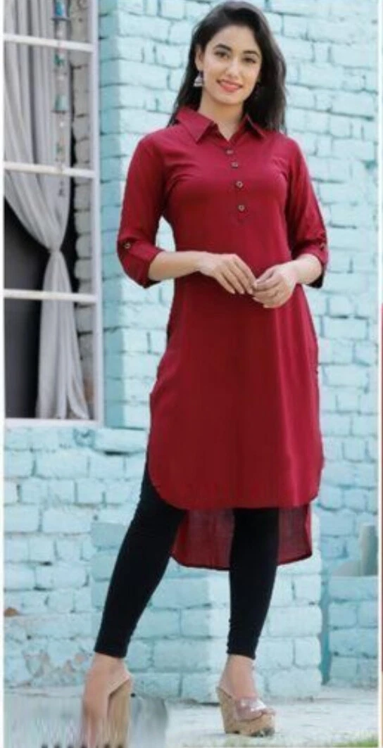 Georgette Shirt Type Navy Blue Regular Kurti at Rs 425 in Noida | ID:  19486218388