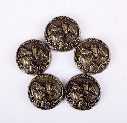 10X WESTERN HORSE SADDLE THREE HORSE HEAD SADDLE RODEO LEATHER COPPER CONCHOS - Picture 7 of 10