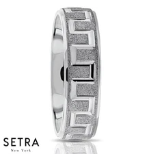 His & Hers Band Greek Kee Style Matt Finish 14k Gold