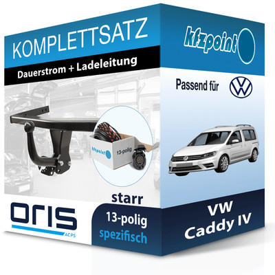 ORIS Anhängekupplung starr und ECS E-Satz 13polig für VW Caddy IV 05.2015-jetzt