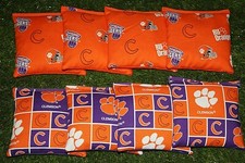 Cornhole Bean Bags Set of 8 ACA Regulation Bags CLEMSON UNIVERSITY TIGERS