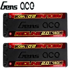 2X Gens Ace 6600mAh 7.6V 140C 2S Lipo Battery HardCase 5.0mm bullet For RC Car