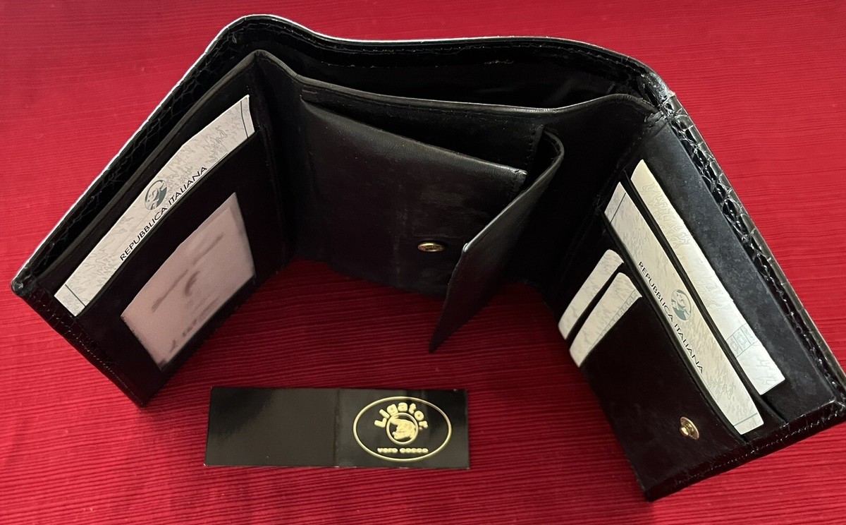 Auth VERO COCCO LIGATOR- Ladies Black Patent Leather Wallet | eBay