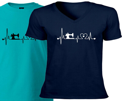 Sewing Heartbeat Lifeline Machine Gift Hobby Sew Unisex T-Shirt Graphic Tee gift