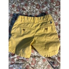 Polo Ralph Lauren Boys Yellow Chino Shorts Size 3 Navy Pony Embroidery Twill