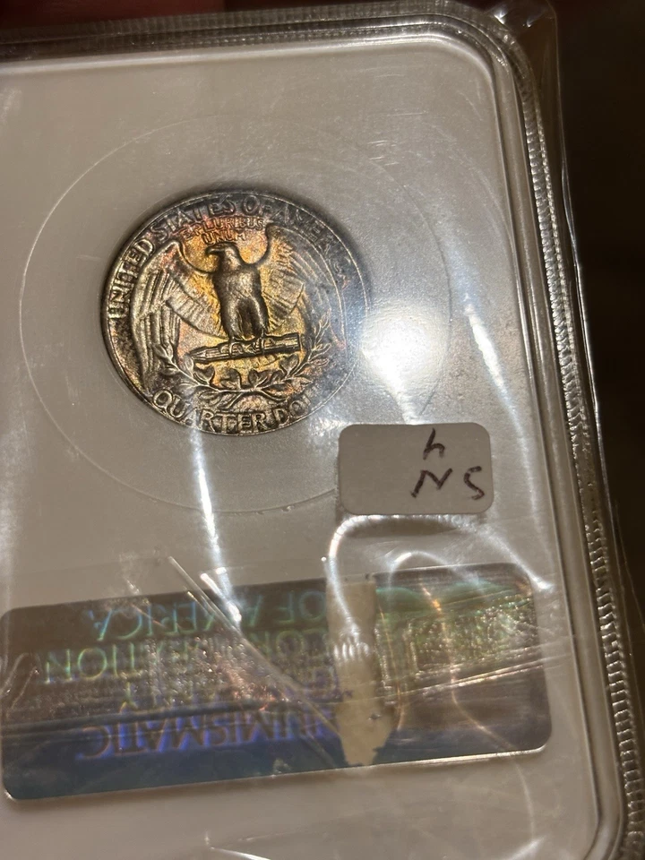 1951 washington quarter In a Old Ngc Fatty Holder Ms 66 Wow!! Toned CAC Approved - Image 3 of 3