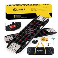 Offroad Traction Board with Jack Base,Pair 47.24" L x 14" W Tracks Black