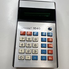Vintage Unisonic 1040 Calculator Green Vacuum Display Tested And Working 1970s