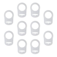 10 Pack Clean Pacifier Clip Silicone Adapter Holder Rings for Clear / 10 PC
