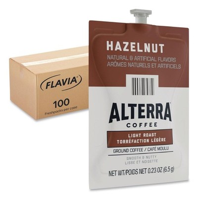 FLAVIA 48011 0.23 oz. Pouch Alterra Coffee Freshpack - Hazelnut (100/Carton) New