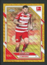 2026 OLIVER BURKE 04/50 TOPPS CHROME BUNDESLIGA WAVE GOLD