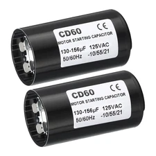 2 x Motor Start Capacitor 130-156uF/Mfd 125V 50/60Hz CD60 Run Capacitor