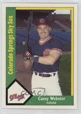1990 CMC AAA Colorado Springs Sky Sox Green Back Casey Webster #21