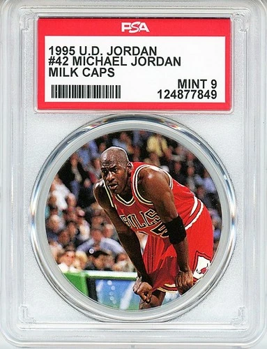 1995 -MICHAEL JORDAN- PSA 9 Upper Deck Milk Caps Bulls Basketball POG Card #42