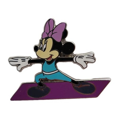 Disney Pin 2025 Yoga Minnie Mouse in Warrior 2 Pose Purple Mat
