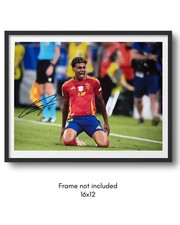 Lamine Yamal firmato a mano Spagna Campioni Euro 16x12 foto enorme + certificato di autenticità verificato