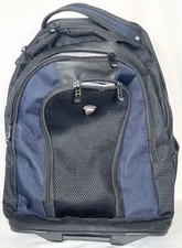 CalPak Rolling Carryon Backpack 19"x 15" Black + Dark Blue