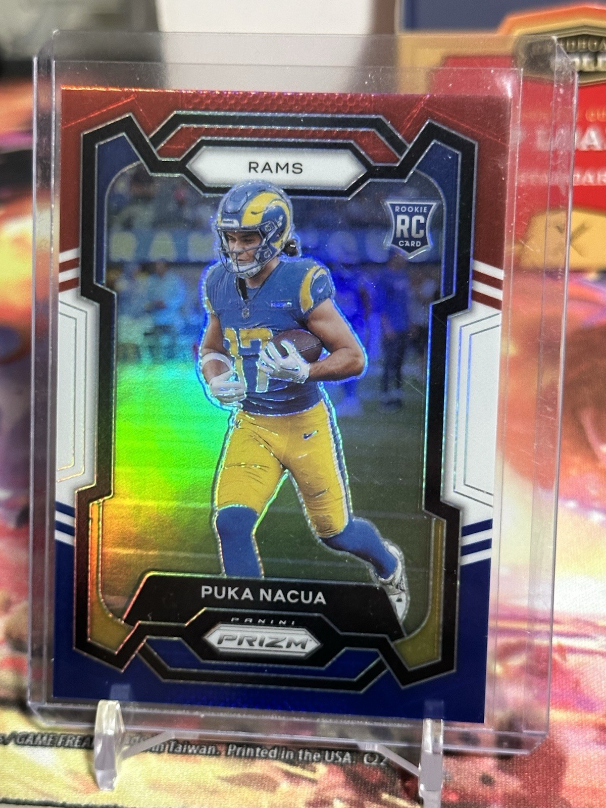 2023 Prizm Puka Nacua Red White Blue Prizm Rookie Card RC #357 Rams