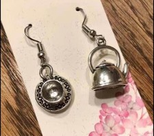 Whimsical Adorable Alice in Wonderland Tea Party Mad Hatter Earrings