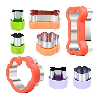 8pc Dog Bone and Paw Print Cookie Cutter Set Mold for Cookies Kid & Pet Treats